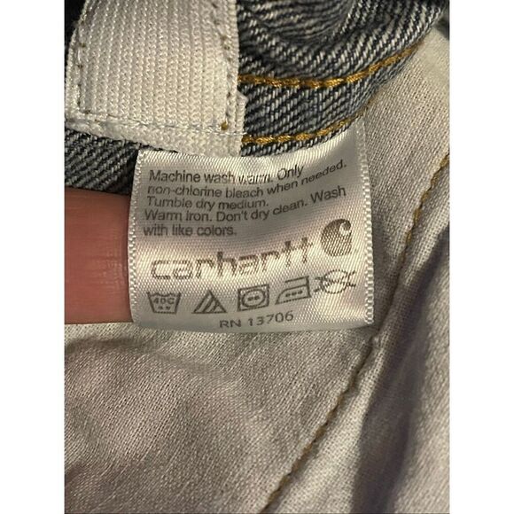 Carhartt girls button down jean jacket sz 6 Heart Metal buttons - Picture 10 of 10